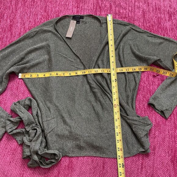 J. Crew Linen Blend Wrapped Cardigan Sweater Green Size Large - Picture 10 of 12